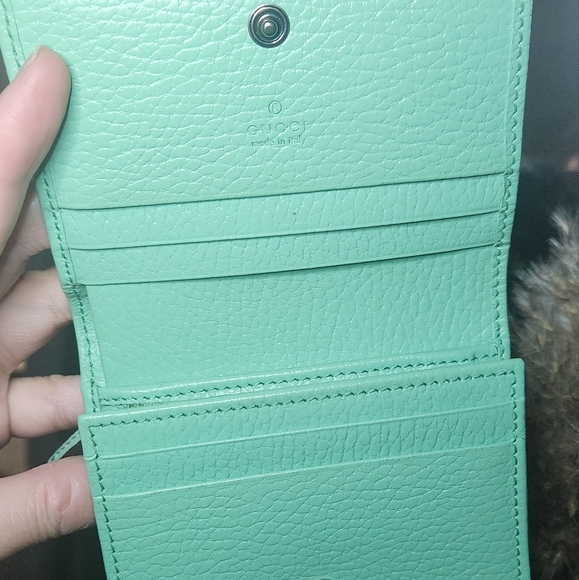 AUTHENTIC GUCCI CC TEAL SUMMER WALLET - Picture 8 of 10